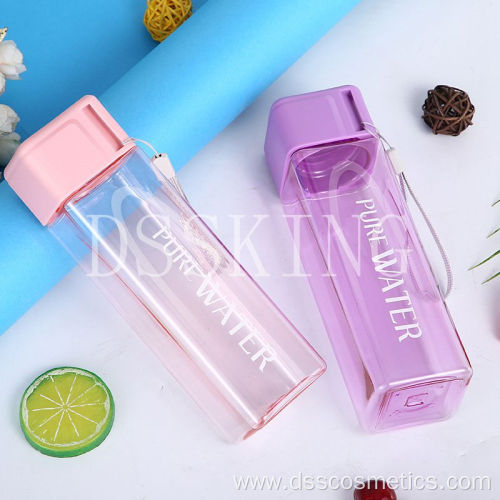 480ml Transparent instant cups square plastic water cups BPA free water bottle